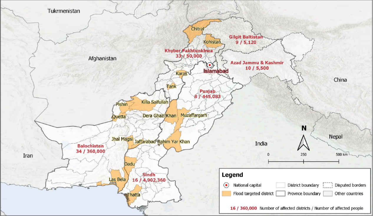 España aporta ayuda humanitaria a Pakistán con motivo de las recientes inundaciones